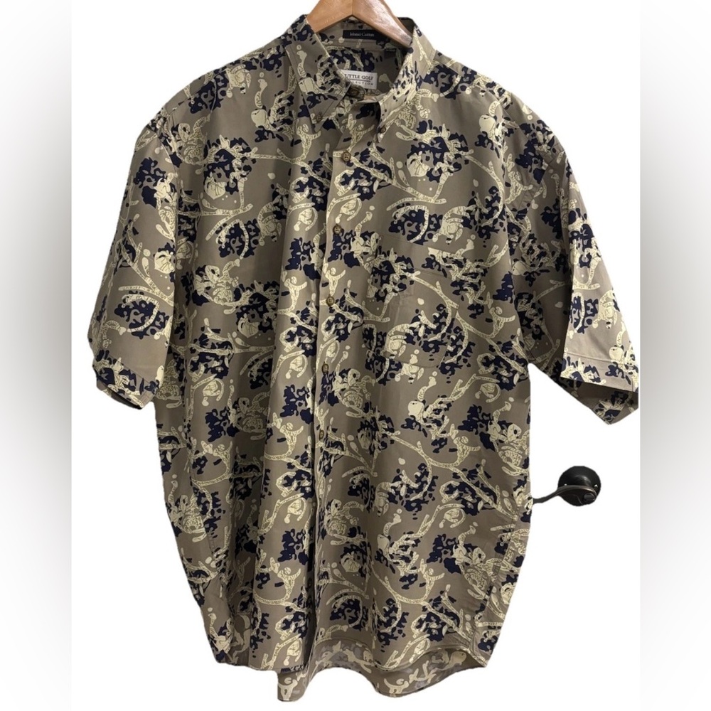 Tuttle Golf Collection Island Cotton Short Sleeve Button Down Shirt Mens XL LN